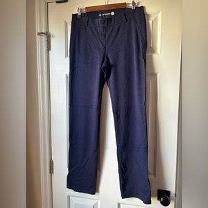 Betabrand Navy with Gold Polka Dots Dress Pant Yoga Pants